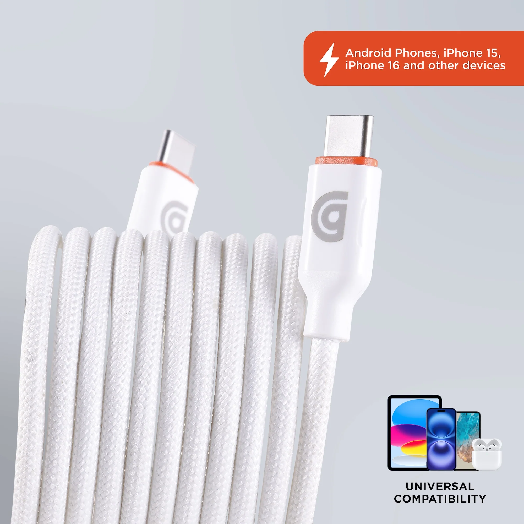 Griffin 6' 240W High-Powered USB-C to USB-C Charge/Sync Cable - Image 8